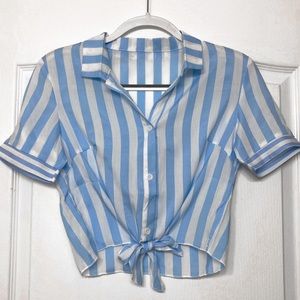 Knotted Stripe Blouse